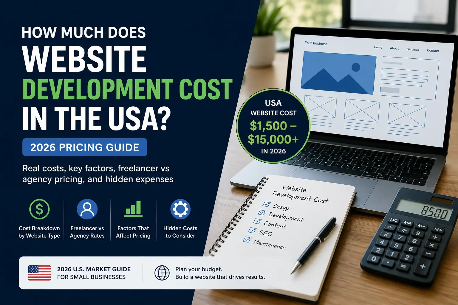 Website development cost in the USA for small businesses in 2026