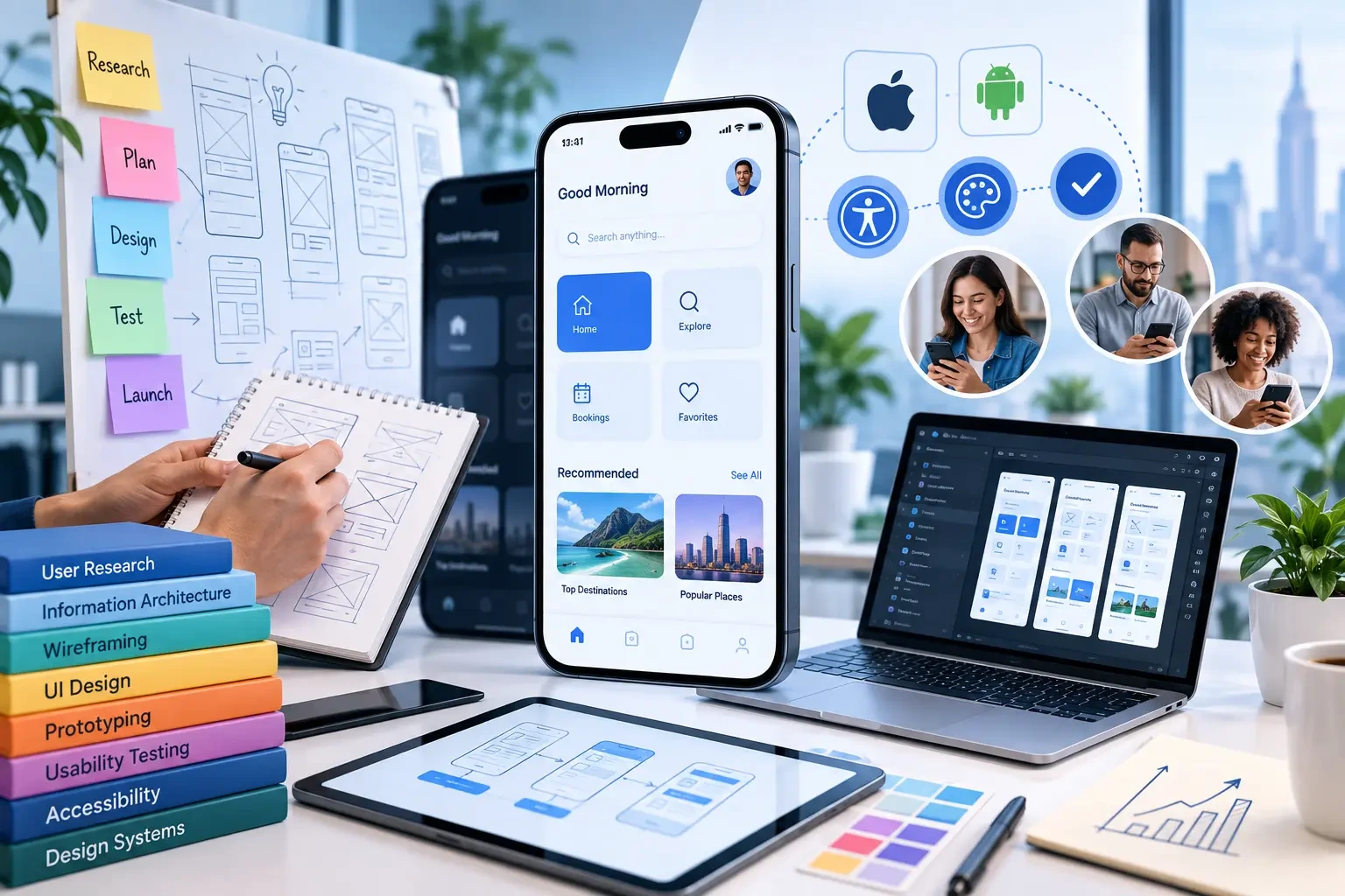 Mobile app UI/UX design in the USA